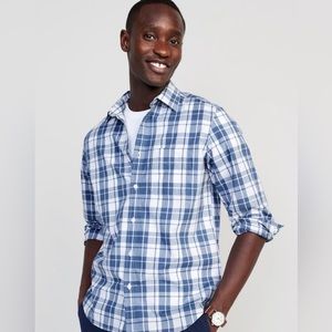 Old Navy NWT Men’s Button Down Beige and Blue Shirt